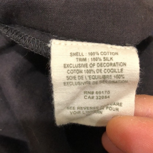 Free People Blouse Size Small Gray Floral Embroidered Appliqué - Picture 8 of 11